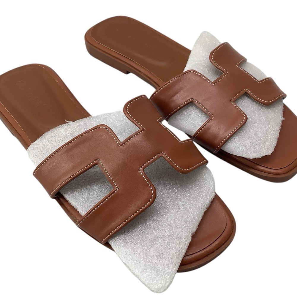 New Women’s Brown Cognac H Look Sandal Size 41